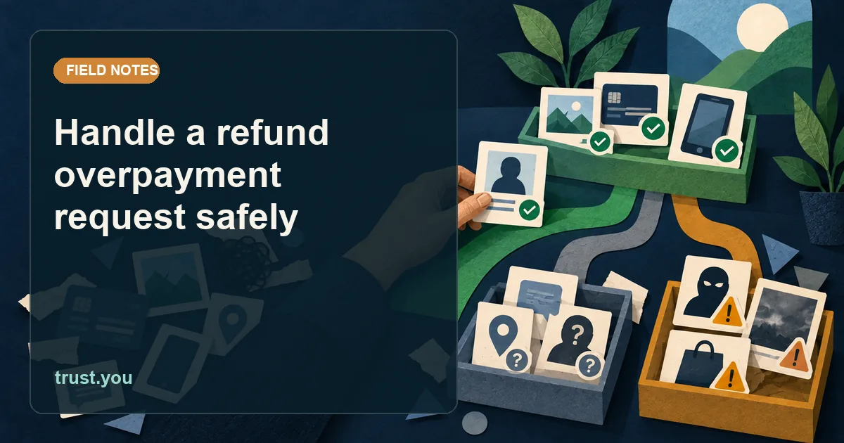 Cover illustration for handle a refund overpayment request safely
