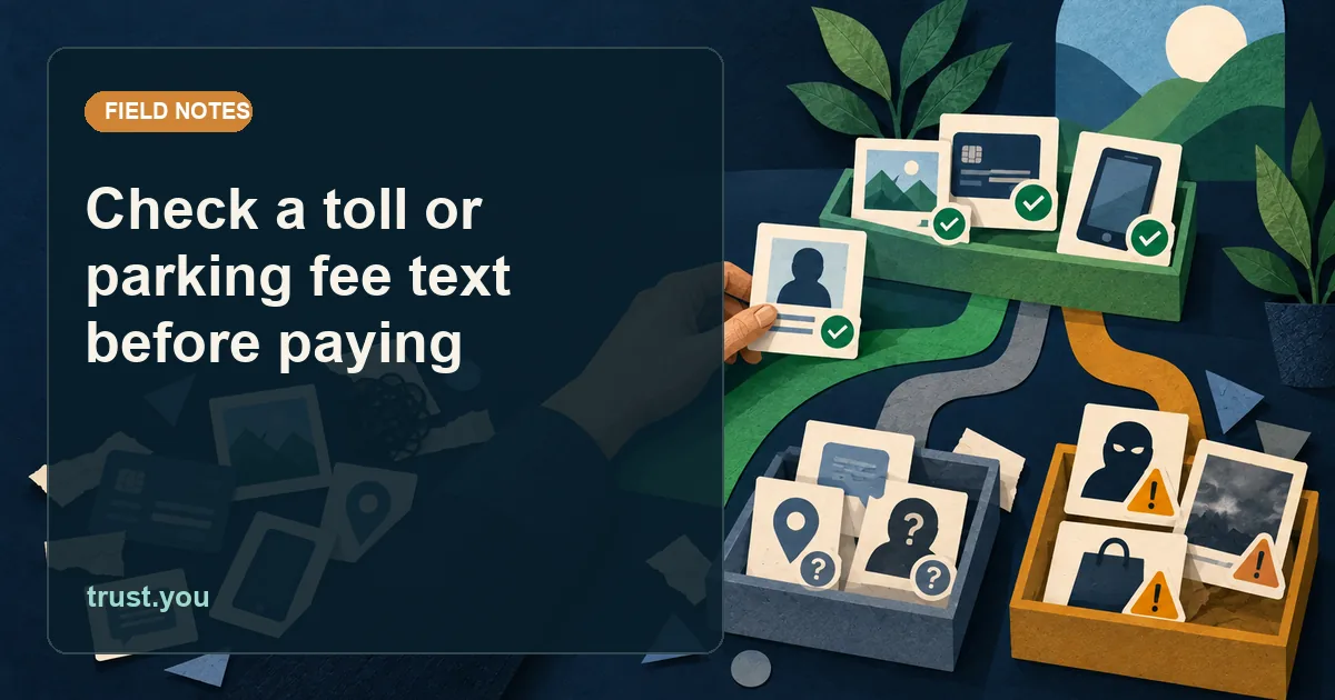 Cover illustration for check a toll or parking fee text before paying