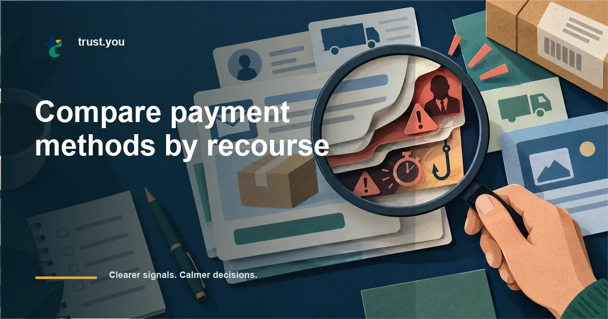 Illustrated guide to compare payment methods by recourse