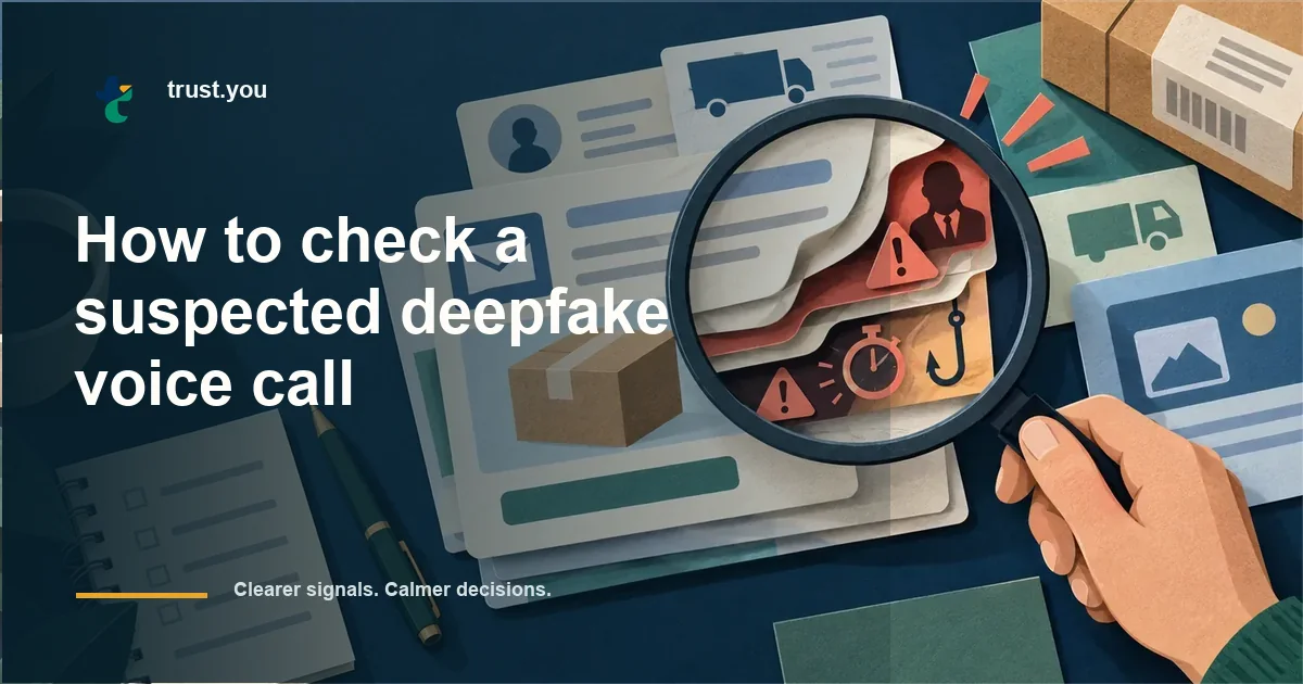 Illustrated guide to how to check a suspected deepfake voice call
