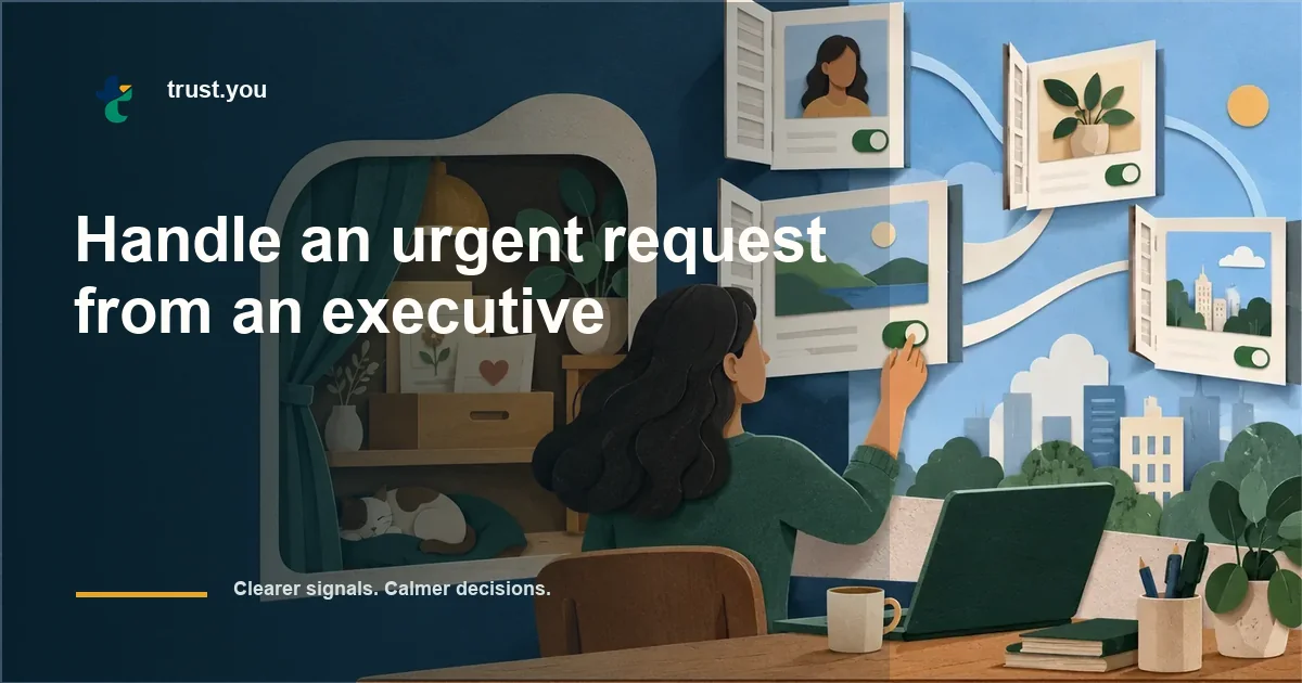 Illustrated guide to handle an urgent request from an executive