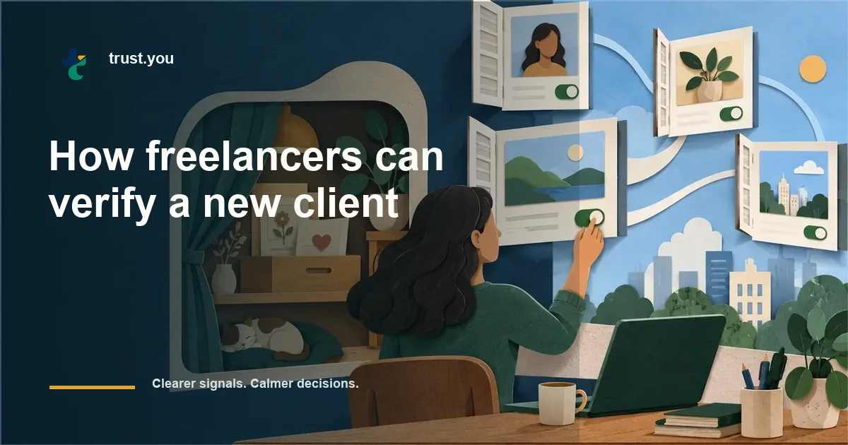 Illustrated guide to how freelancers can verify a new client