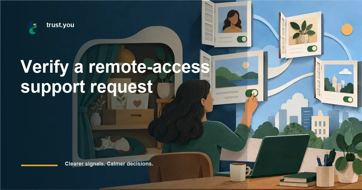 Illustrated guide to verify a remote-access support request